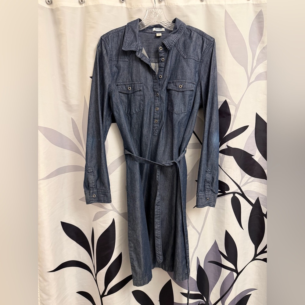 Old Navy Dark Blue Denim Color Dress